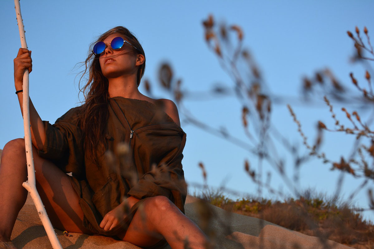 Ethnolook Sonnenbrille Trendfarbe