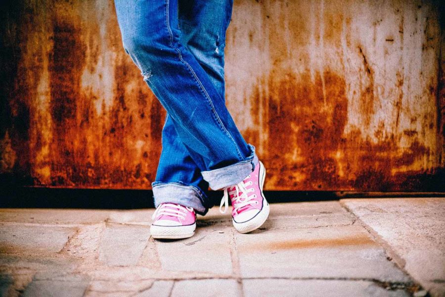 Gekrempelte Jeans Jeanshosenlook