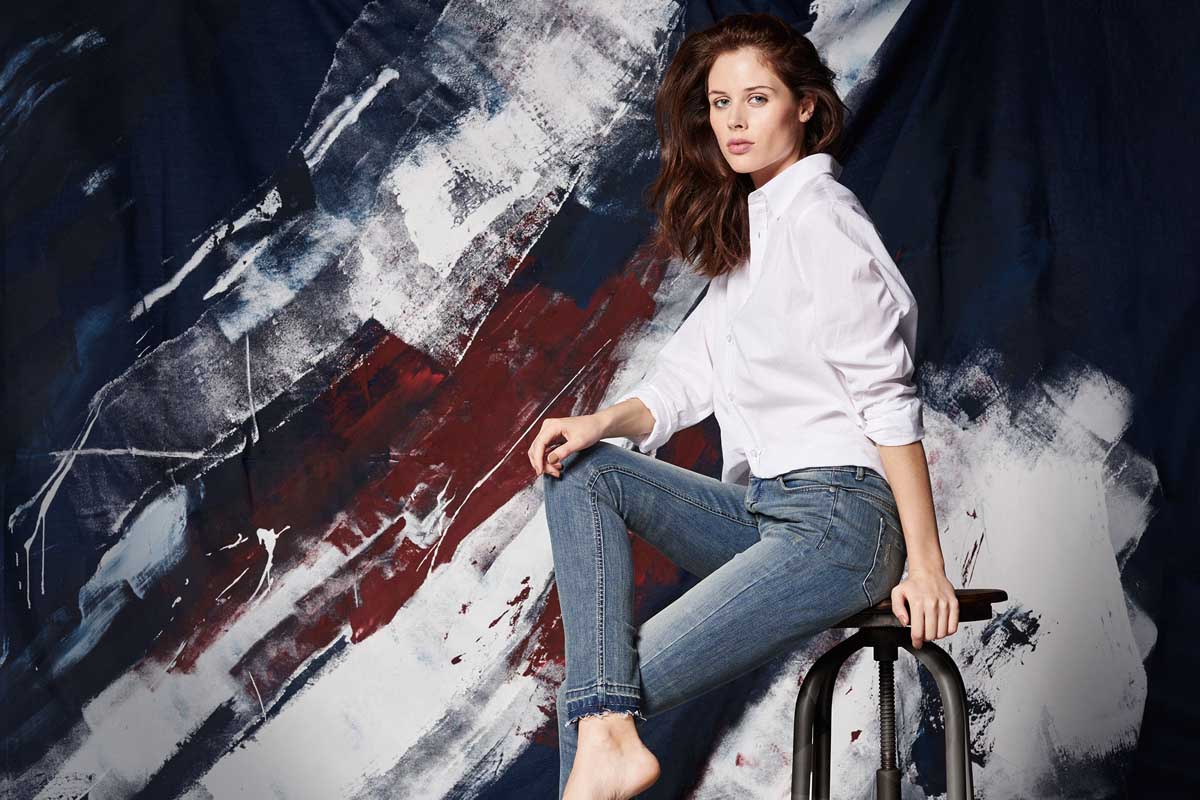 Bluse Hüftjeans Damenjeans