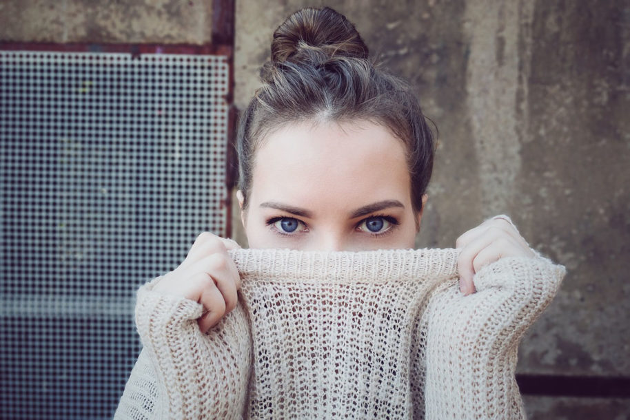 Strickmode Plus Size Frau augen