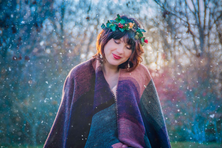 poncho muster frau weihnachten