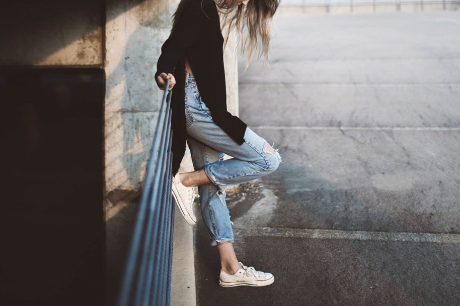 knöchellang Jeans UsedLook